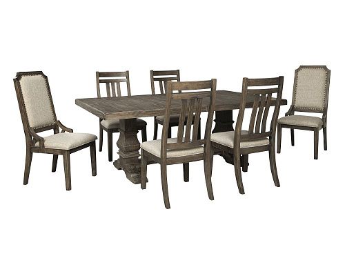 Стол обеденный, 4 стула и 2 мягких стула Wyndahl